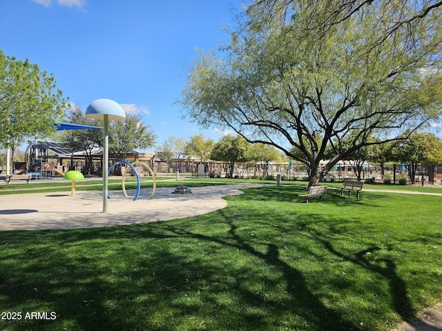 community playground with a yard