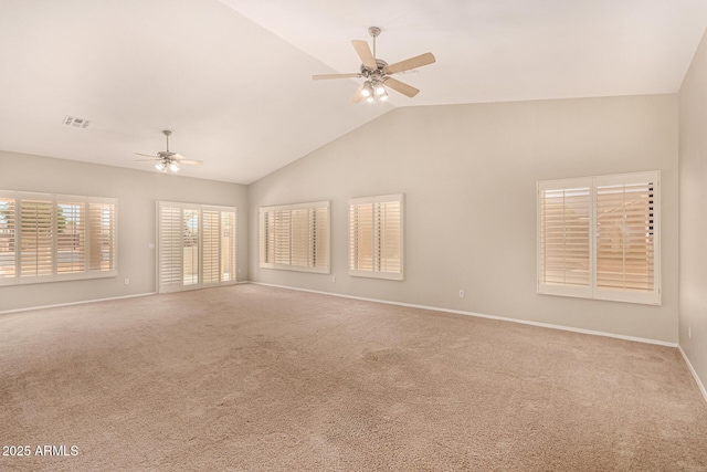 15011 W Verde Ln, Goodyear, AZ 85395 - carpeted empty room featuring ceiling fan and vaulted ceiling
