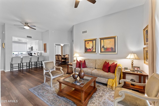 7887 N 16th St Unit 226, Phoenix, AZ 85020 - living room with ceiling fan and wood finished floors