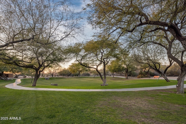 view of home's community featuring a yard