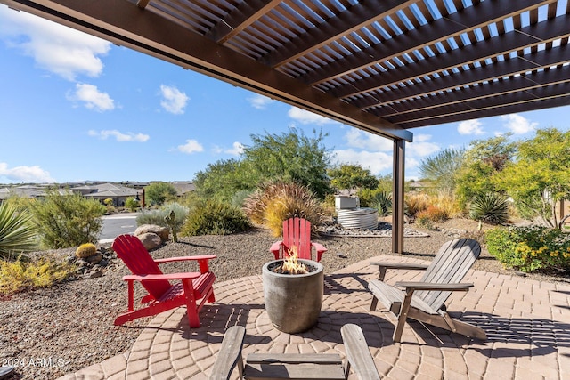 view of patio / terrace featuring a pergola