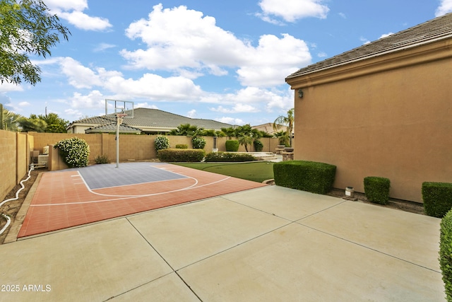 4401 E Taurus Pl, Chandler, AZ 85249 - view of basketball court featuring a fenced backyard and basketball hoop