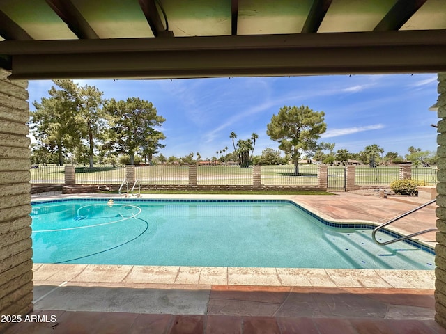 1124 N Villa Nueva Dr, Litchfield Park, AZ 85340 - view of swimming pool featuring a fenced backyard and a patio area