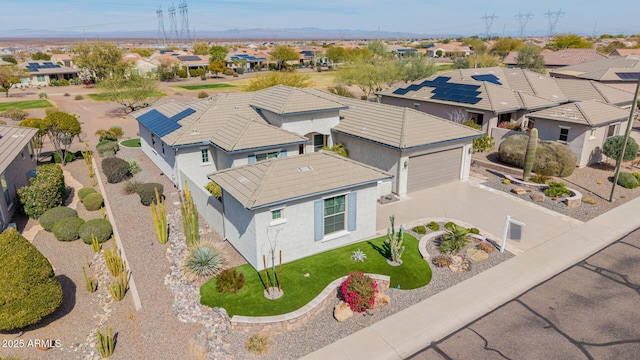 drone / aerial view with a residential view