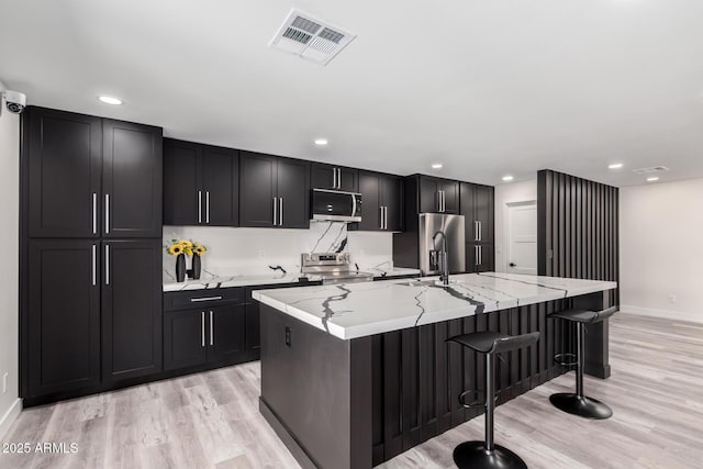 3008 W Michigan Ave, Phoenix, AZ 85053 - kitchen with stainless steel appliances, baseboards, visible vents, and light wood-type flooring