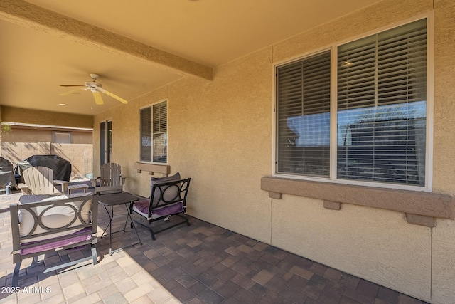 26842 N 176th Ln, Surprise, AZ 85387 - view of patio / terrace featuring ceiling fan and fence