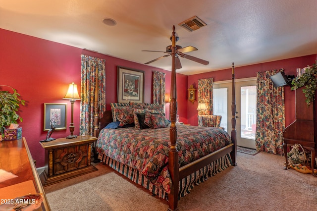 1702 W Monterosa St W, Phoenix, AZ 85015 - carpeted bedroom with access to exterior and ceiling fan