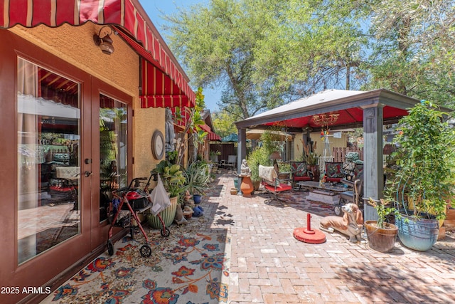 1702 W Monterosa St W, Phoenix, AZ 85015 - view of patio / terrace featuring a gazebo and french doors