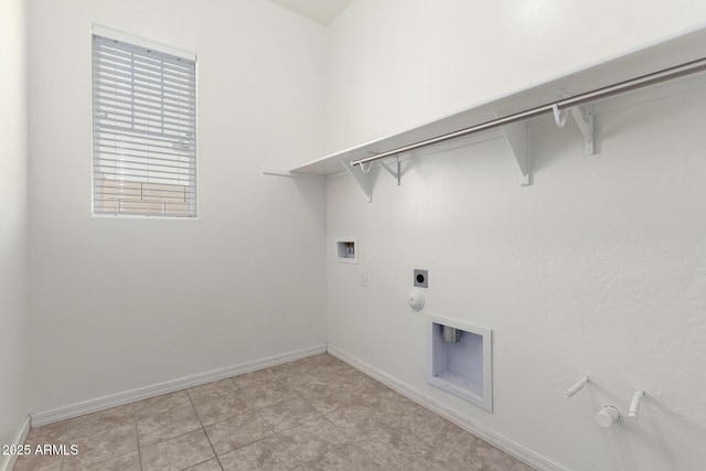 laundry room with electric dryer hookup, gas dryer hookup, and hookup for a washing machine