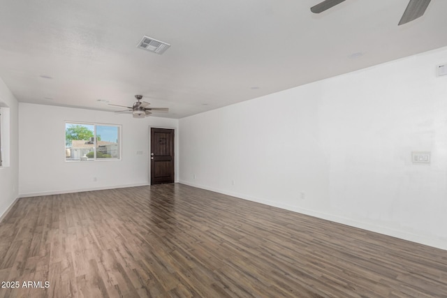 11474 N 79th Dr, Peoria, AZ 85345 - unfurnished room featuring a ceiling fan, wood finished floors, and baseboards