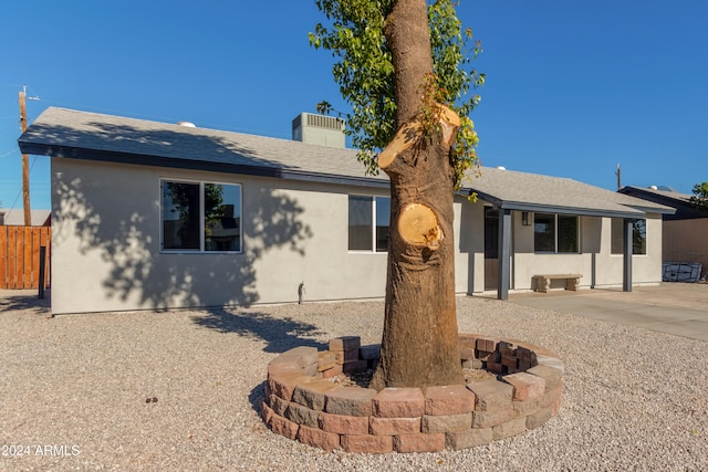 single story home with a patio area