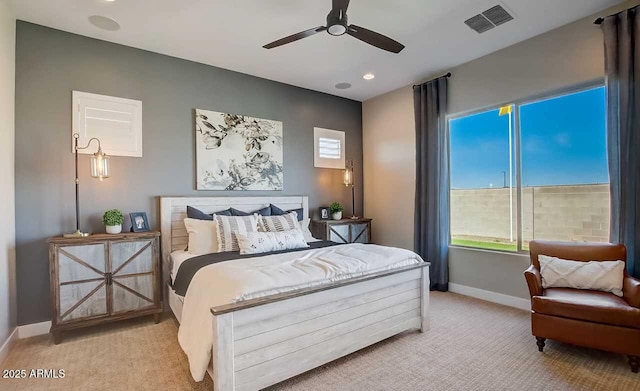 16342 W Jackson St, Goodyear, AZ 85338 - bedroom featuring carpet flooring, recessed lighting, and a ceiling fan