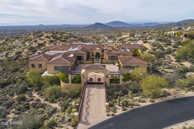 exterior space featuring a mountain view