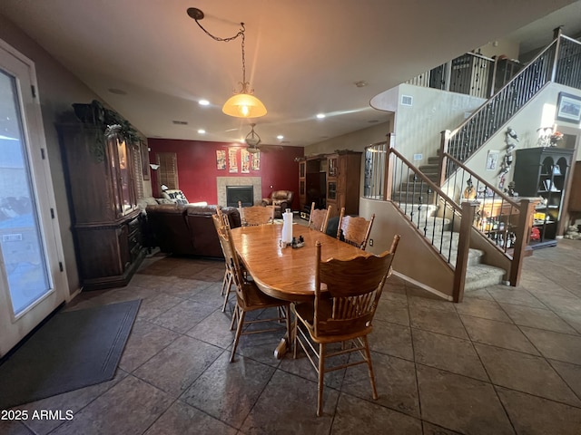 view of tiled dining area