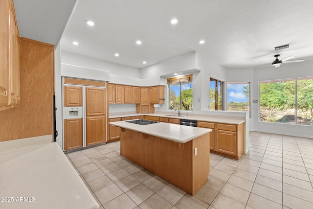 31234 N 47th Pl, Cave Creek, AZ 85331 - kitchen featuring a center island, light countertops, light tile patterned floors, plenty of natural light, and recessed lighting