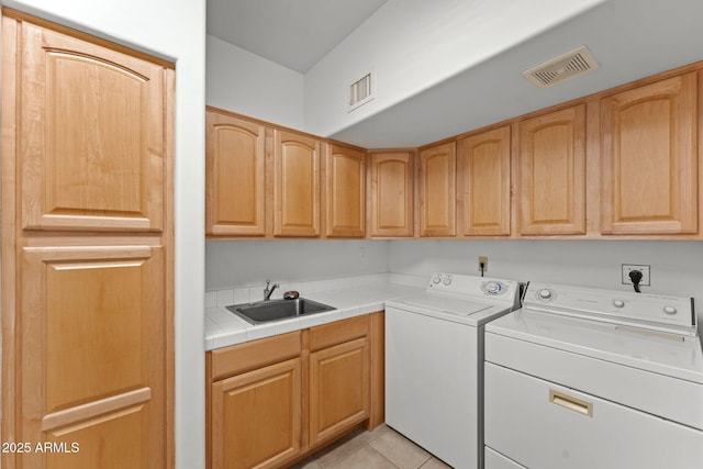 31234 N 47th Pl, Cave Creek, AZ 85331 - washroom featuring washer and clothes dryer, cabinet space, and light tile patterned flooring