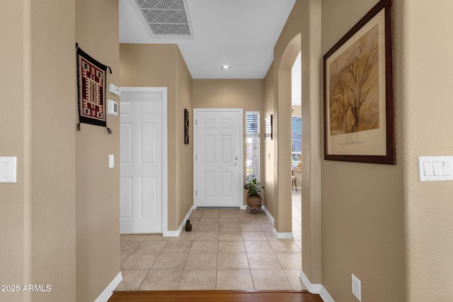 view of tiled entrance foyer