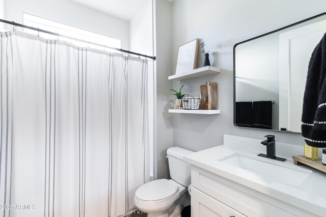 bathroom with vanity and toilet