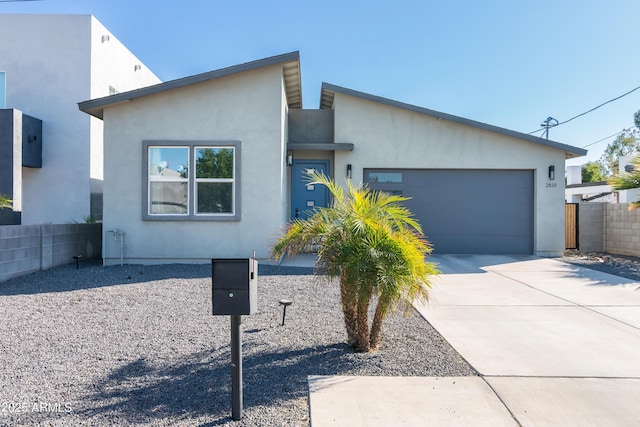 view of front of house with a garage