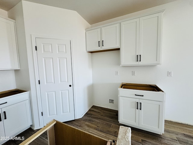 46904 W Coe St, Maricopa, AZ 85139 - kitchen featuring white cabinetry and dark wood-style flooring