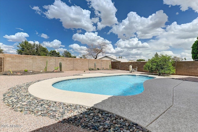5674 W N Ln, Glendale, AZ 85302 - view of swimming pool with a fenced backyard, a fenced in pool, and a patio area