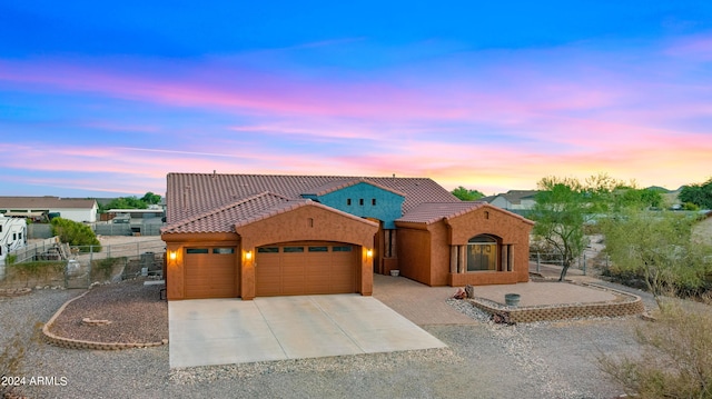 view of front of house featuring a garage