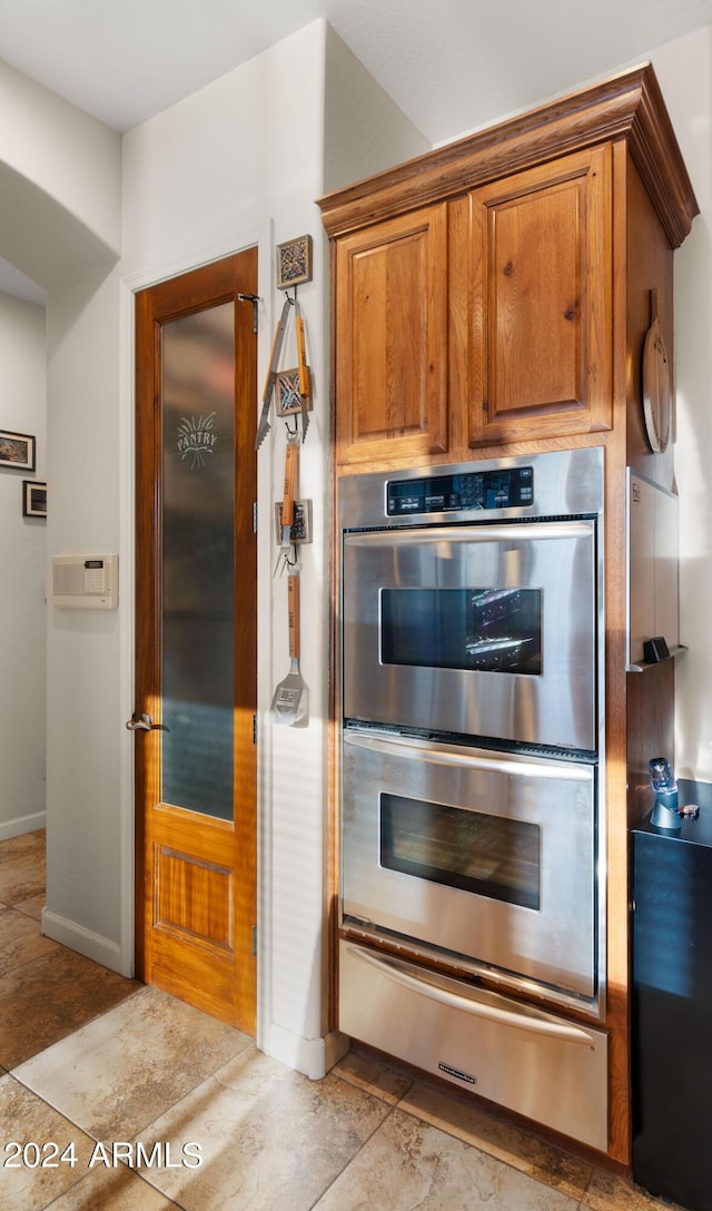 kitchen featuring stainless steel double oven