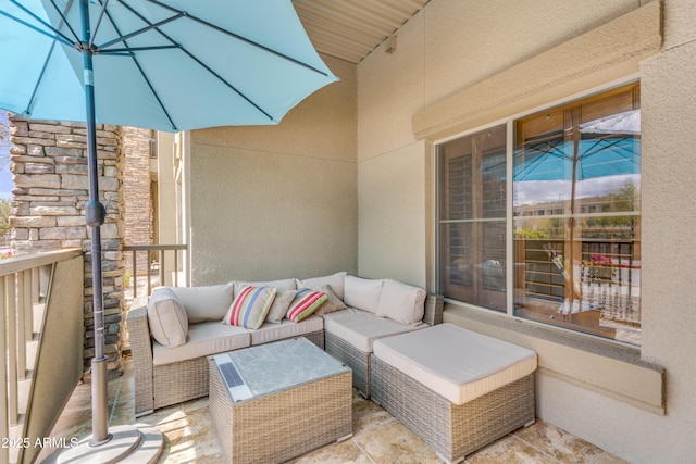 balcony featuring outdoor lounge area