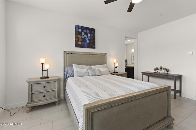 13204 W Via Dona Rd, Peoria, AZ 85383 - bedroom featuring a ceiling fan, light tile patterned floors, and baseboards