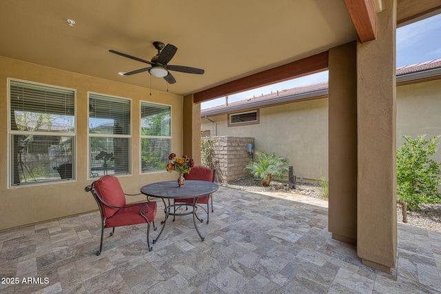 13204 W Via Dona Rd, Peoria, AZ 85383 - view of patio / terrace with outdoor dining area and ceiling fan