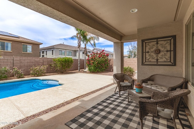18614 E Oriole Way, Queen Creek, AZ 85142 - view of pool with a fenced backyard and a patio