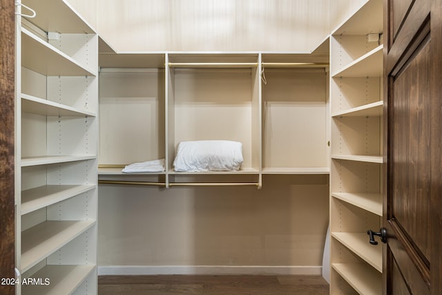 spacious closet featuring hardwood / wood-style floors