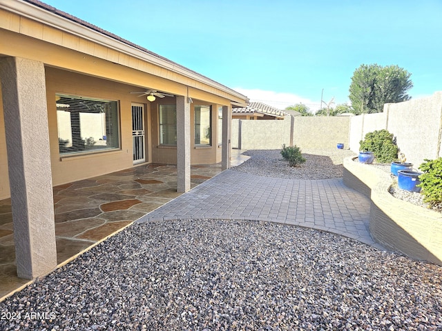 view of patio / terrace with ceiling fan