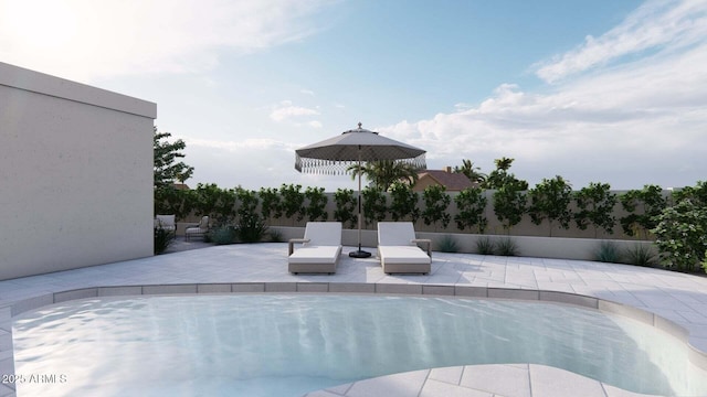 view of pool featuring a patio