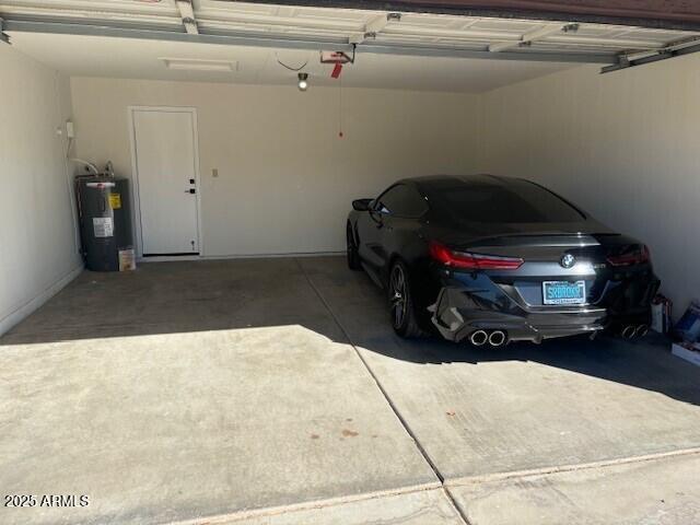 garage with water heater