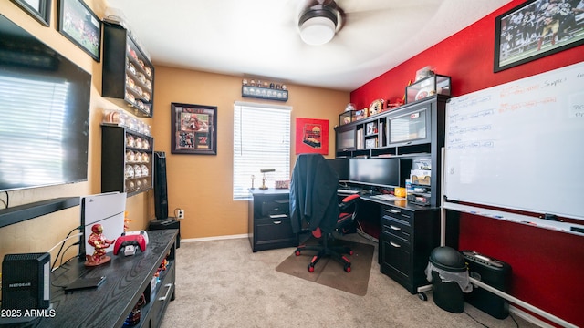 7274 W State Ave, Glendale, AZ 85303 - home office featuring healthy amount of natural light, light carpet, and ceiling fan