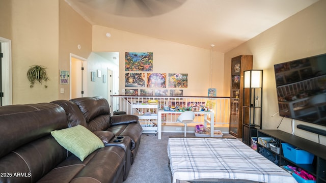 7274 W State Ave, Glendale, AZ 85303 - carpeted living area featuring high vaulted ceiling