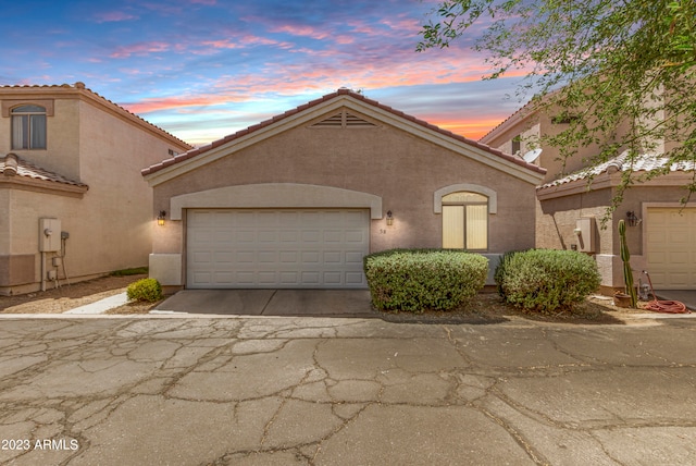 view of front facade with a garage