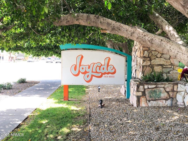 view of community sign