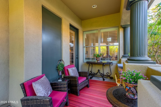 wooden deck featuring covered porch