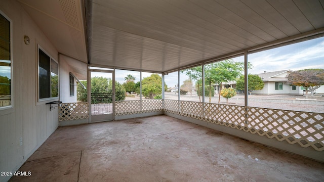 view of unfurnished sunroom