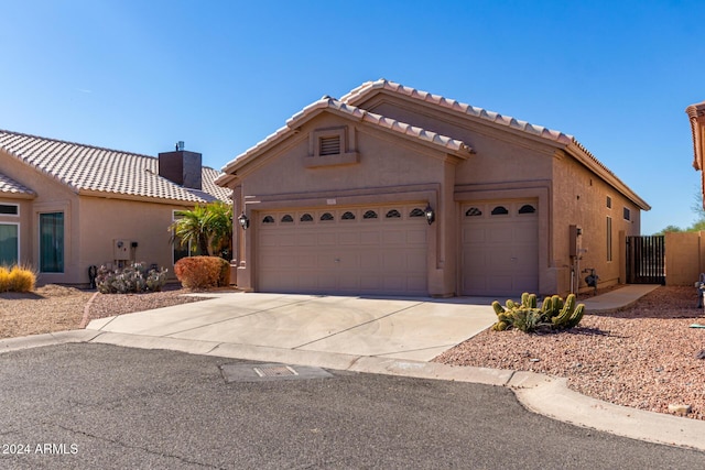 view of front of house with a garage