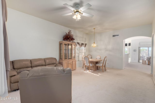 11553 W Sonoran Ct, Surprise, AZ 85378 - carpeted living room with ceiling fan