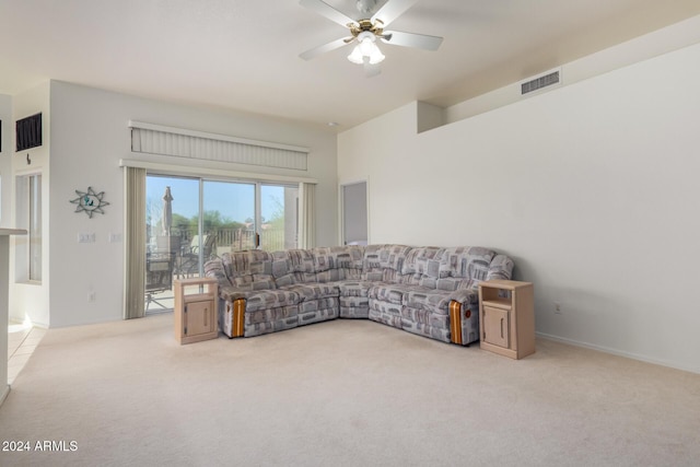 11553 W Sonoran Ct, Surprise, AZ 85378 - carpeted living room with ceiling fan