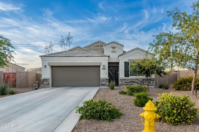 view of front facade with a garage