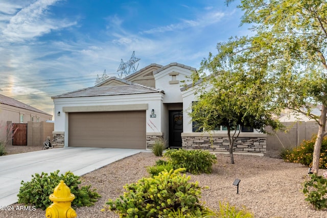 view of front of property featuring a garage