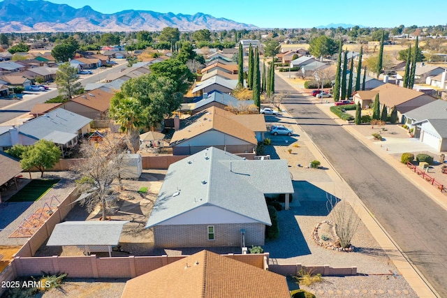 aerial view with a mountain view