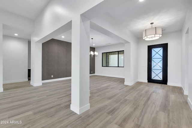 foyer featuring light wood-type flooring