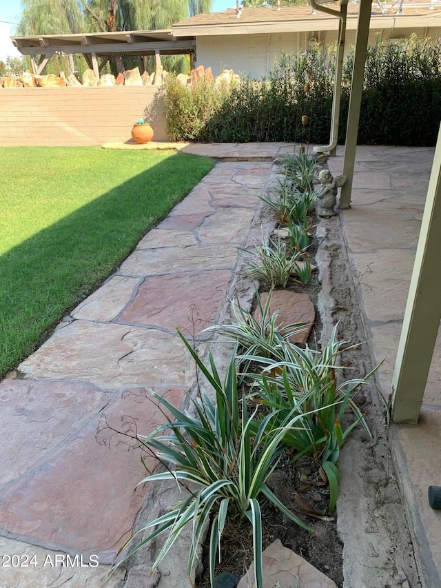 view of yard with a patio