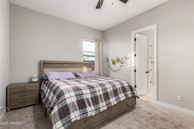 18139 W Oregon Ct, Litchfield Park, AZ 85340 - carpeted bedroom featuring baseboards and a ceiling fan